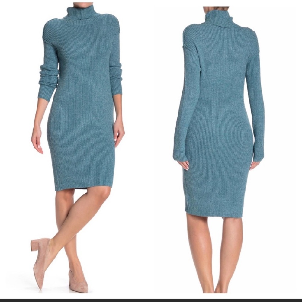 Solutions! Turtleneck Long Sleeve Sweater Dress | Color: Coral  | Size: M